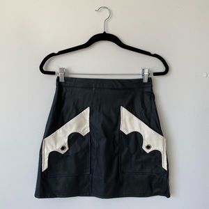 Leather skirt with White trim detail